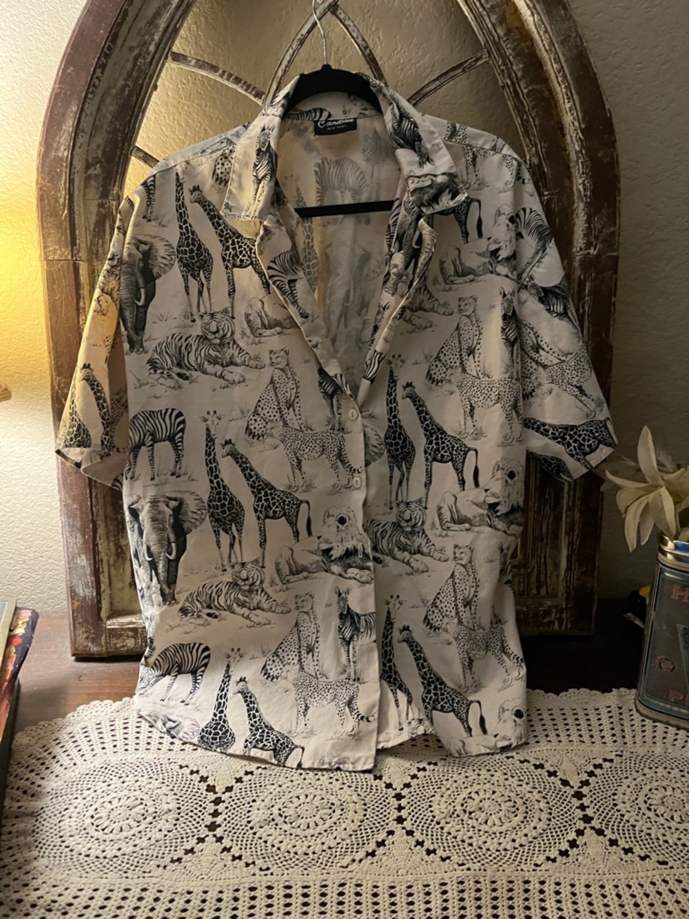 Caribou New York Women's Cream Zebra Print Blouse